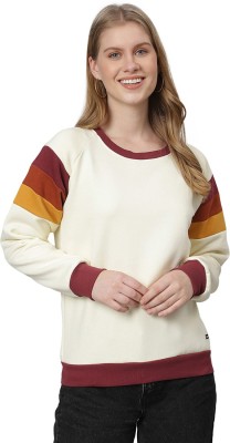 CAMPUS SUTRA Solid Round Neck Casual Women Beige Sweater