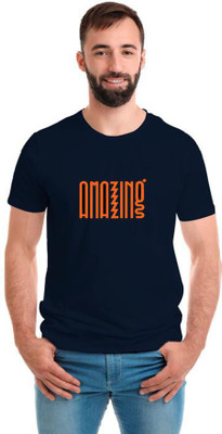 SmarTee Street Printed Men Round Neck Blue T-Shirt