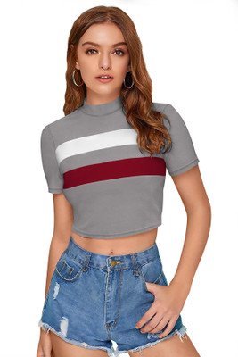 SHREE KSHETRAPAL CREATION Casual Solid Women Grey, Maroon, White Top