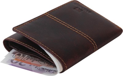 BUGOSHE Men Formal Brown Genuine Leather Wallet(9 Card Slots)