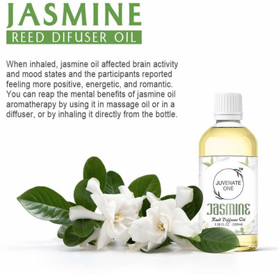 JUVENATE ONE Pleasant Aroma Oil Reed Diffuser Twin Refill Pack Set (2 X100ml) (Jasmine & Sandalwood)(2 x 100)