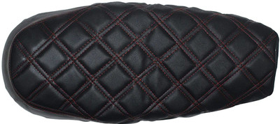 KOHLI BULLET ACCESSORIES Stylish Black with Red Thread Diamond Cut Design Seat Cover for Royal Enfield Interceptor 650 Single Bike Seat Cover For Royal Enfield NA