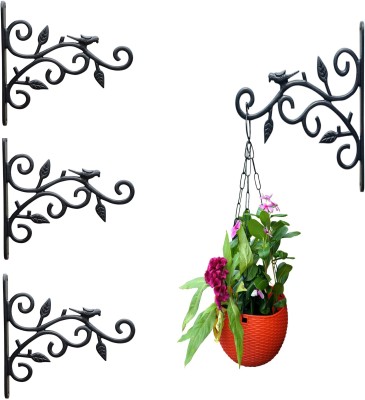 Shining Metal Plant Hanger Hook for Planters Lanterns Wind Chimes Indoor Outdoor Window Bird Feeder Bird Feeder(Black)