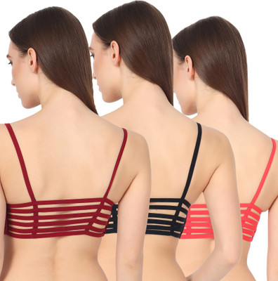 iBest Women Sports Lightly Padded Bra(Maroon, Black, Pink)