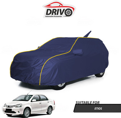 Drivo Car Cover For Toyota Etios (With Mirror Pockets)(Blue)