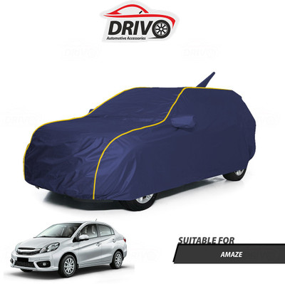 Drivo Car Cover For Honda Amaze (With Mirror Pockets)(Blue)