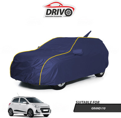 Drivo Car Cover For Hyundai Grand i10 (With Mirror Pockets)(Blue)