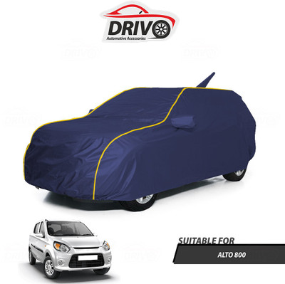 Drivo Car Cover For Maruti Alto 800 (With Mirror Pockets)(Blue)