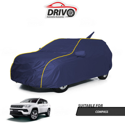 Drivo Car Cover For Jeep Compass (With Mirror Pockets)(Blue)