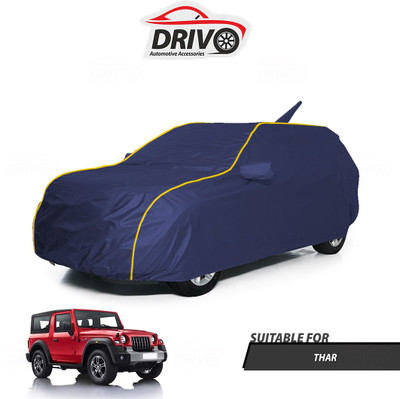 Drivo Car Cover For Mahindra Thar (With Mirror Pockets)(Blue)