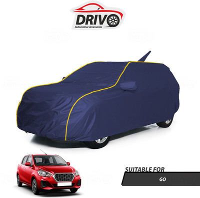 Drivo Car Cover For Datsun Go (With Mirror Pockets)(Blue)