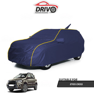 Drivo Car Cover For Toyota Etios Cross (With Mirror Pockets)(Blue)