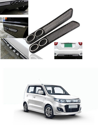 PRTEK Plastic Car Bumper Guard(Black, Silver, Pack of 2, Maruti, WagonR)