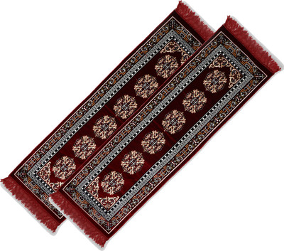 NFI essentials Maroon Velvet Runner(2 ft,  X 6 ft, Rectangle)