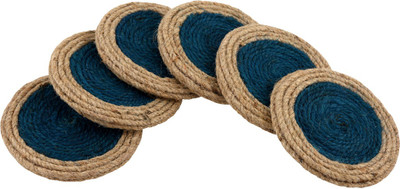 Jute handicraft Round Reversible Jute Coaster(Pack of 6)