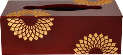 Lal Haveli 1 Compartments MDF tissue paper holder for dining table(Brown)
