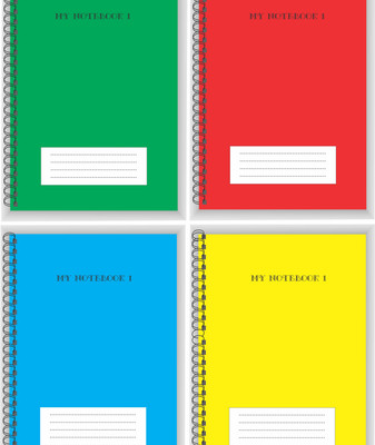 GOODPRINTZONE gift A4 Note Book Ruling page 100 Pages(Multicolor, Pack of 4)