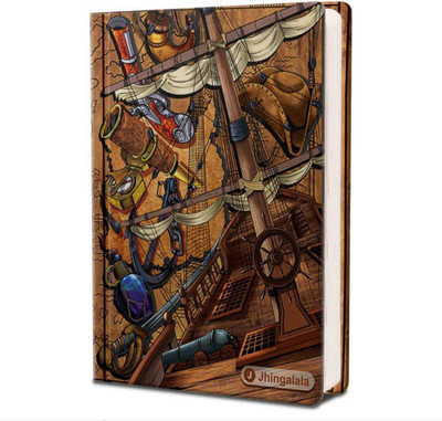 Jhingalala Caribbean Treasure Hard Bound Undated A5 Designer Diary Notebook A5 Notebook Ruled 190 Pages(Mink Brown)