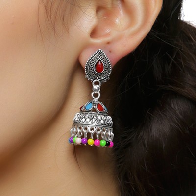 Fashion Fusion Traditional Colorful Stone Jhuma Jhumki Alloy Jhumki Earring