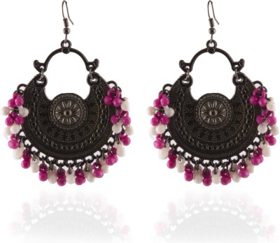 Creative Frogs Pink & White & Black Beautiful Creative Jhumki Earrings Alloy Drops & Danglers