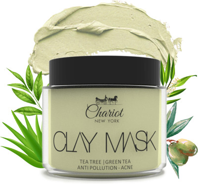 Chariot New york Tea Tree | Green Tea | Anti Pollution-Acne | Vegan Face Clay Mask(60 g)