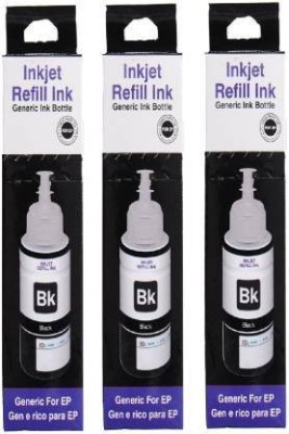 PTT L555 ink / Compatible For Epson L555 Refill Ink Multi-Function Printer -Compatible ink Black - 70 ML Each Bottle (PACK OF 3 BLACK INK BOTTLE) Black Ink Bottle