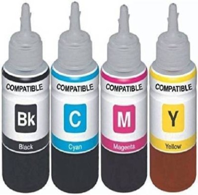 PTT Refill Ink For HP DeskJet Ink Advan tage 3776 Multi-function Printer(PACK OF 4 COLORS BOTTLE) Black + Tri Color Combo Pack Ink Toner