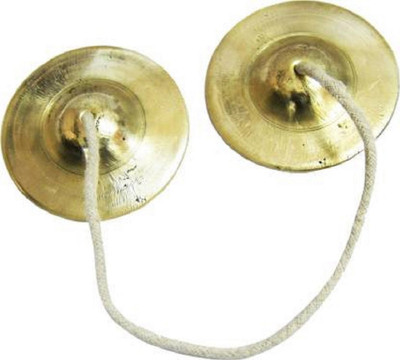 NEXTOMART Manjira 4 Inch Brass Plated Manjeera Kartal Musical Instrument Kartal Instrument
