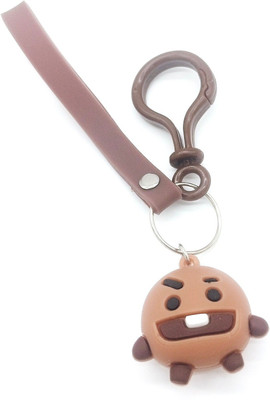 Arkanum Cute BTS BT21 Shooky With Lanyard And Brown Hook Bangtan Keychain brown Key Chain