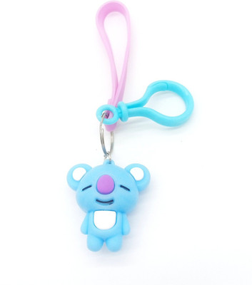 Arkanum Cute BTS BT21 Koya With Lanyard And Blue Hook Bangtan Keychain blue & pink Key Chain