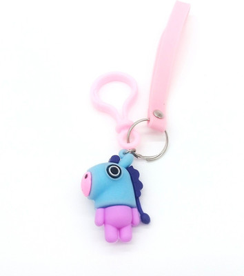 Arkanum Cute BTS BT21 Mang With Lanyard And Pink Hook Bangtan Keychain light pink Key Chain