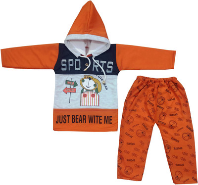 Siddhi Enterprises Baby Boys & Baby Girls Casual T-shirt Pyjama(ORANGE)