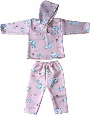 CHARTBUSTER Kids Nightwear Baby Boys & Baby Girls Printed Cotton Blend(Blue Pack of 1)