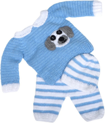 Windrop Solutions Baby Boys & Baby Girls Party(Festive) Sweater Pyjama(WHITE-SKY)