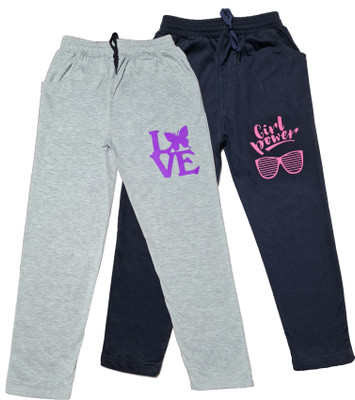 Sam & Rash Track Pant For Girls(Blue, Pack of 2)