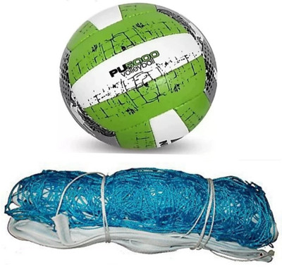 clark CLK88 green pu volleyball with blue net Volleyball Kit
