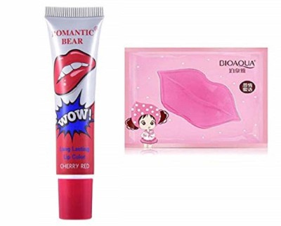 Digital Shoppy Romantic Bear Wow Lipstick With Lip Mask/Plumper (CHERRY RED)(red, 15 g)