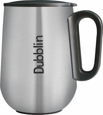 DUBBLIN Rugby Stainless Steel Unbreakable double wall Insulated mug with handle and lid wide mouth Keeps beverages Hot & Cold Stainless Steel Coffee Mug(270 ml)