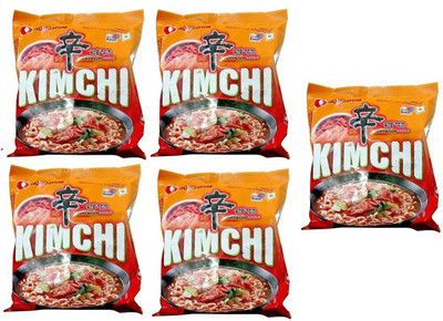 Nongshim Shin Ramyun Kimchi Instant Noodles Instant Noodles Vegetarian(5 x 120 g)