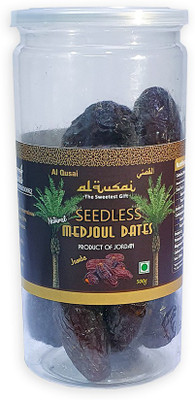 Al Qusai Seedless Medjoul / Medjool Dates, Jordan, 500g Pack, King in size, jumbo Dates Wet Dates(1 x 500 g)