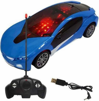 SUVARNA 3D LED Light Fast Modern Car with Remote Control (Blue)(Blue)