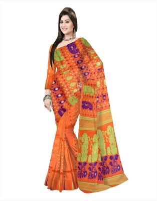 Pradip Fabrics Printed Bollywood Silk Blend Saree(Orange)