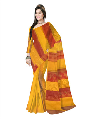 Pradip Fabrics Printed Bollywood Silk Blend Saree(Red, Yellow)