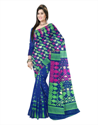 Pradip Fabrics Woven Bollywood Silk Blend Saree(Blue)