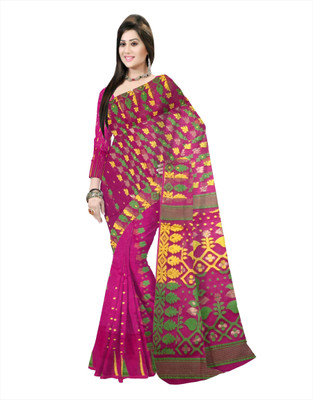 Pradip Fabrics Woven Bollywood Silk Blend Saree(Magenta)