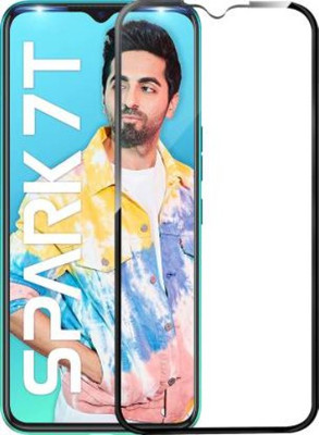 BeeVault Edge To Edge Tempered Glass for Tecno spark 7t(Pack of 1)