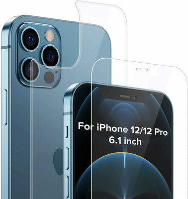 ELEF Front and Back Screen Guard for Apple iPhone 12 Pro Front and Back Both Flexible Impossible Fiber Glass (Not Tempered Glass)(Pack of 1)