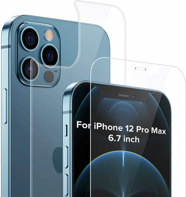ELEF Front and Back Screen Guard for Apple iPhone 12 Pro Max Front and Back Both Flexible Impossible Fiber Glass (Not Tempered Glass)(Pack of 1)