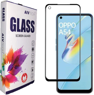 AIV TECH Tempered Glass Guard for Tempered Glass Screen Guard for Oppo A54 5G Edge to Edge Full Screen Coverage Gorilla Protector with Easy Installation Kit(Pack of 1)