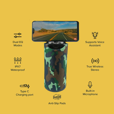 ATARC High Bass Wireless Bluetooth Speaker with in-Built Microphone FM/AUX Cable/USB & SD Card Supported Compatible with All Mobiles & Other Devices Multira8 10 W Bluetooth Speaker(Multicolor, Stereo Channel)